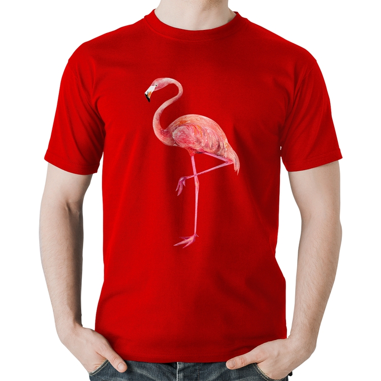 Camiseta Algodão Flamingo - Vermelha
