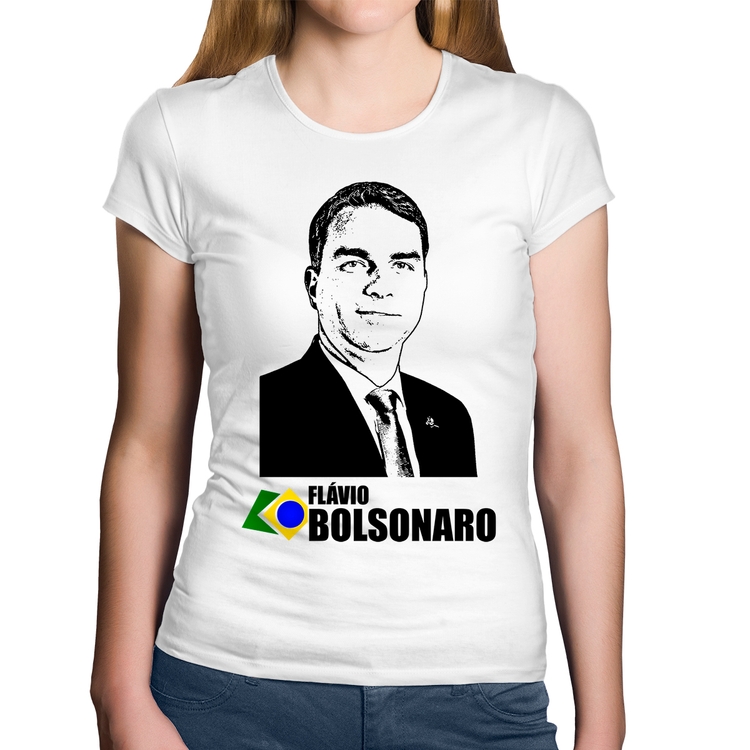 Baby Look Algodão Flávio Bolsonaro 2026 - Branca