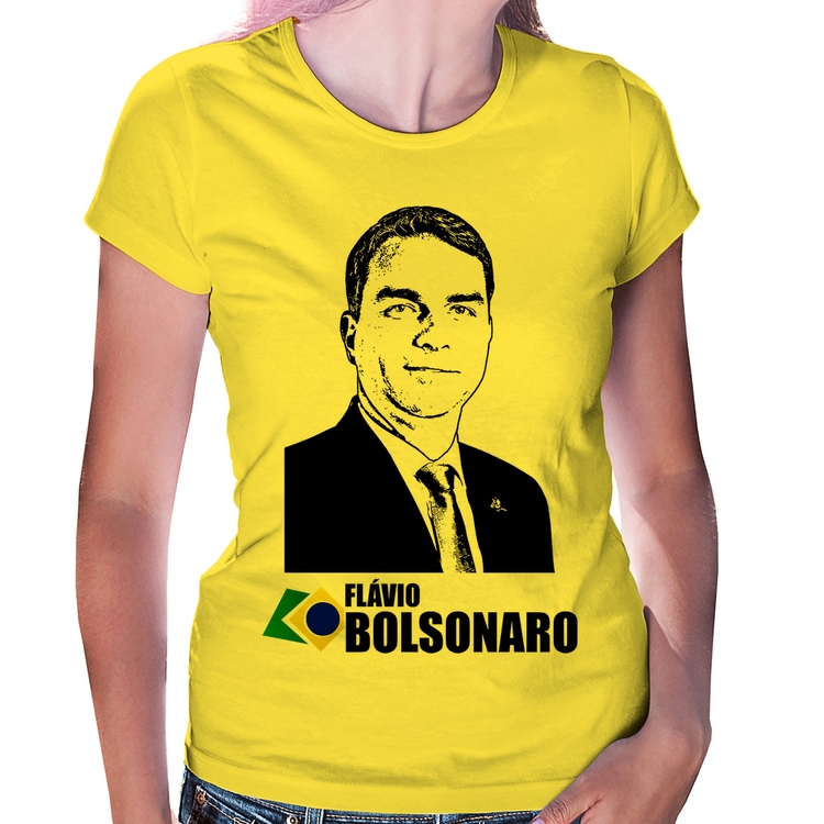 Baby Look Flávio Bolsonaro 2026 - Amarela