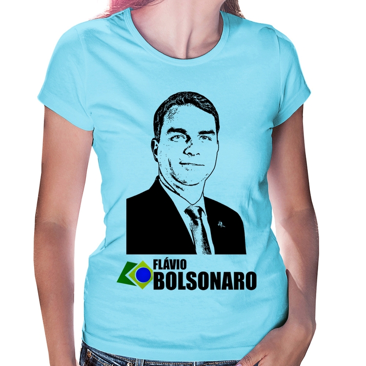 Baby Look Flávio Bolsonaro 2026 - Azul Bebê