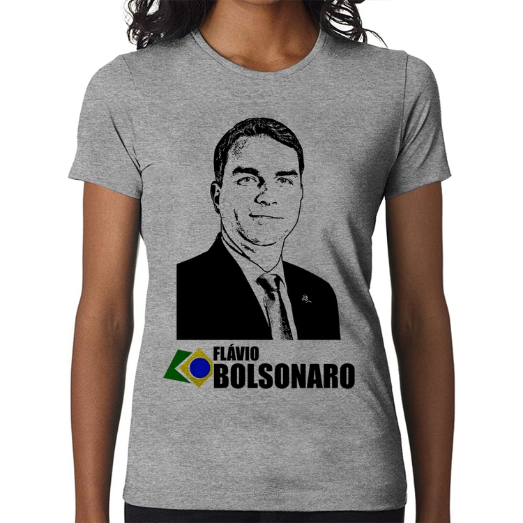 Baby Look Flávio Bolsonaro 2026 - Cinza