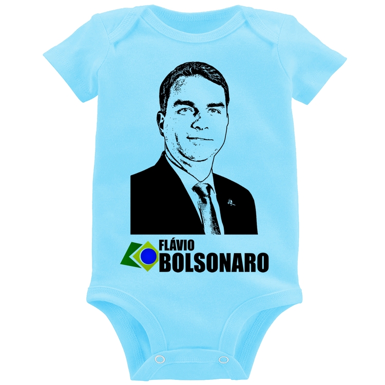 Body Bebê Flávio Bolsonaro 2026 - Azul Bebê