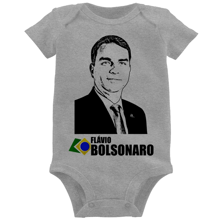Body Bebê Flávio Bolsonaro 2026 - Cinza