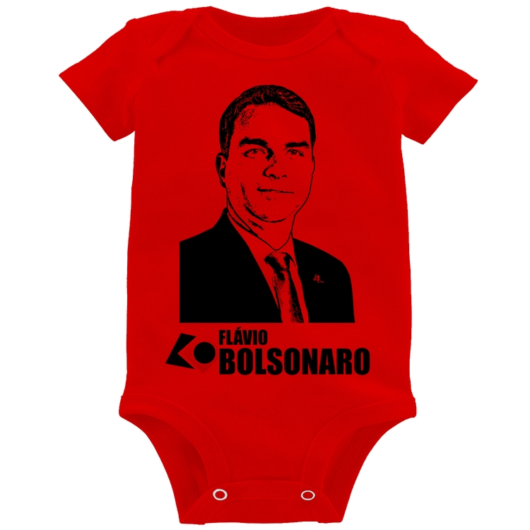 Body Bebê Flávio Bolsonaro 2026 - Vermelho