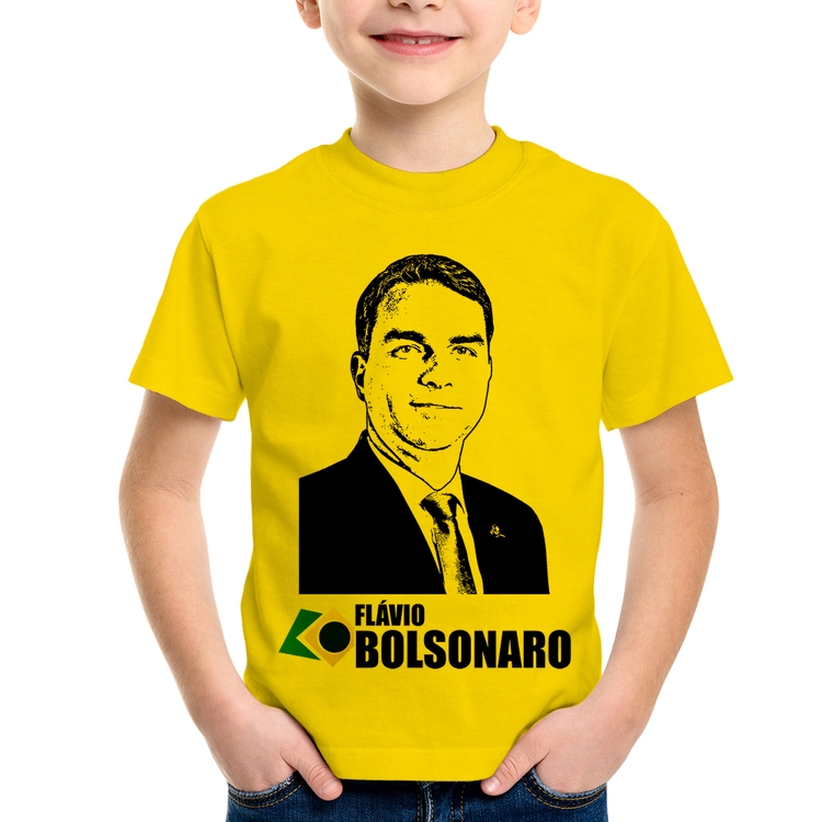 Camiseta Infantil Flávio Bolsonaro 2026 - Amarela