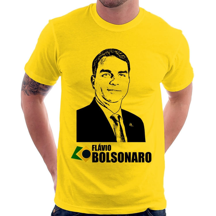 Camiseta Flávio Bolsonaro 2026 - Amarela