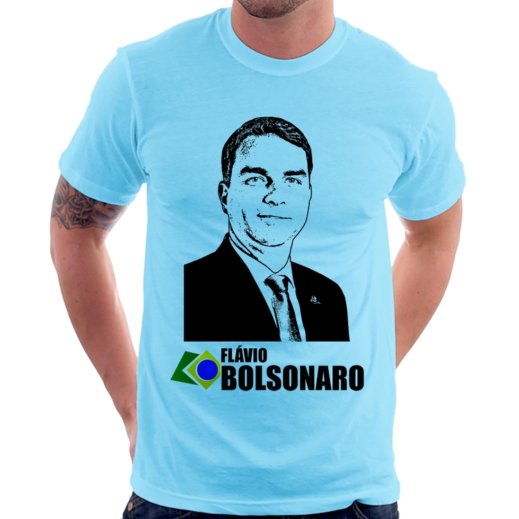 Camiseta Flávio Bolsonaro 2026 - Azul Bebê