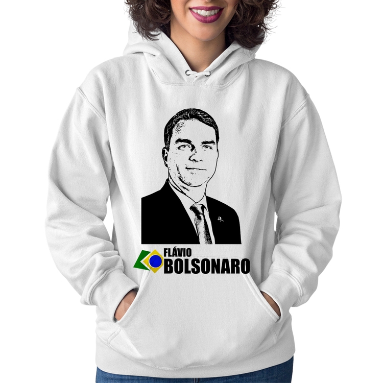 Moletom Feminino Flávio Bolsonaro 2026 - Branco