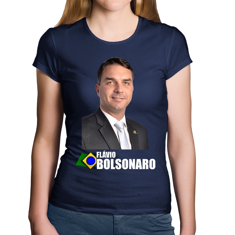 Baby Look Algodão Flávio Bolsonaro - Marinho