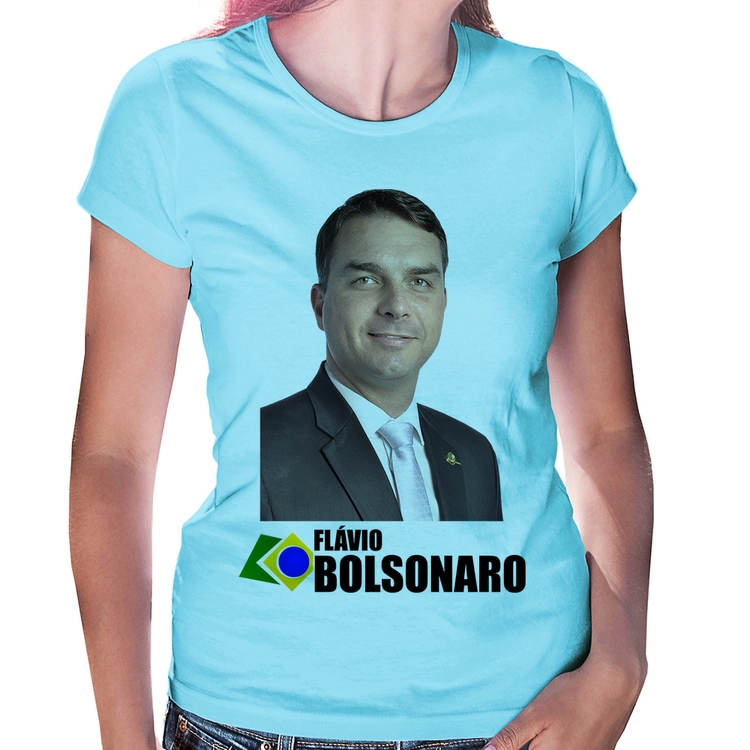 Baby Look Flávio Bolsonaro - Azul Bebê