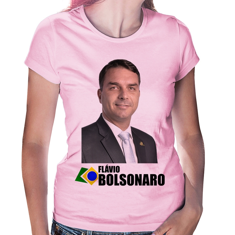 Baby Look Flávio Bolsonaro - Rosa Bebê