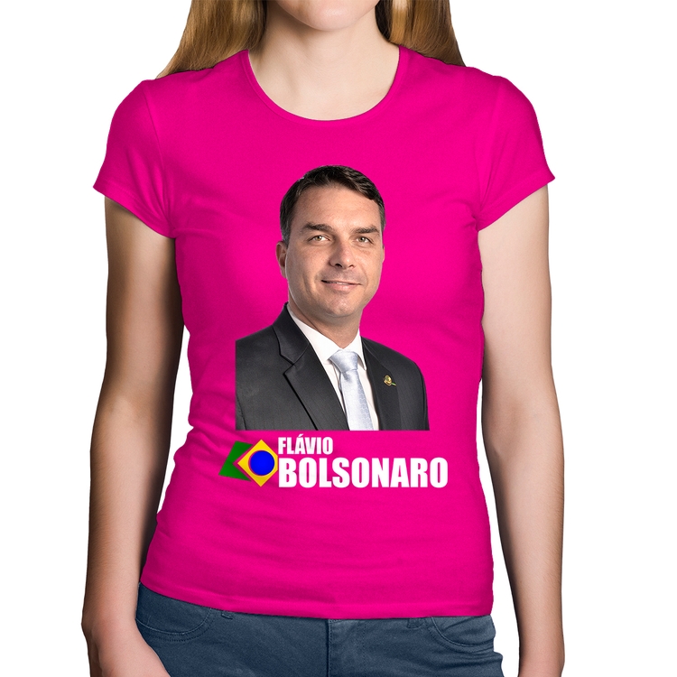 Baby Look Algodão Flávio Bolsonaro - Rosa