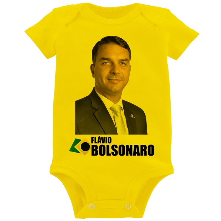 Body Bebê Flávio Bolsonaro - Amarelo