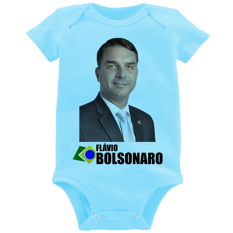 Body Bebê Flávio Bolsonaro - Azul Bebê