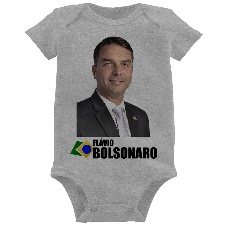 Body Bebê Flávio Bolsonaro - Cinza