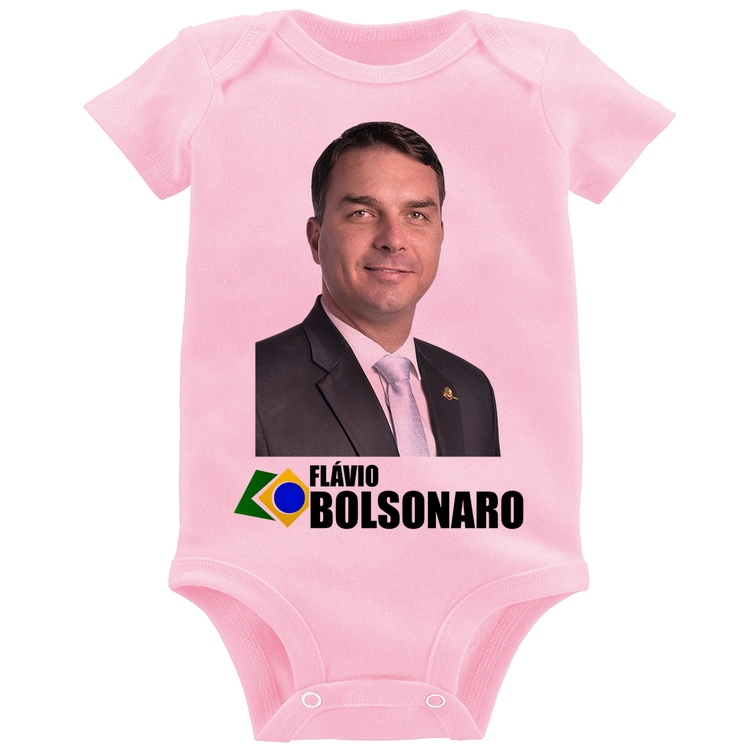 Body Bebê Flávio Bolsonaro - Rosa Bebê