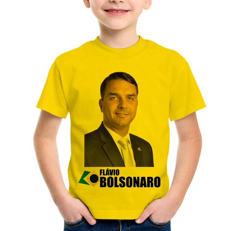 Camiseta Infantil Flávio Bolsonaro - Amarela