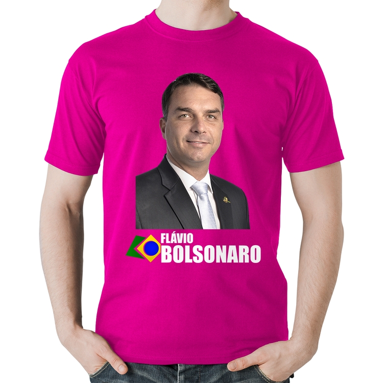 Camiseta Algodão Flávio Bolsonaro - Rosa