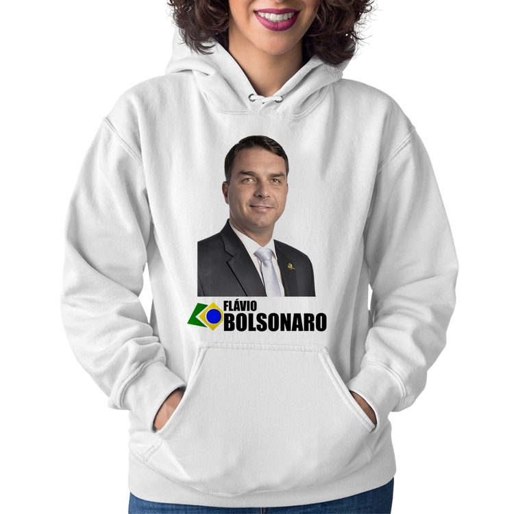 Moletom Feminino Flávio Bolsonaro - Branco
