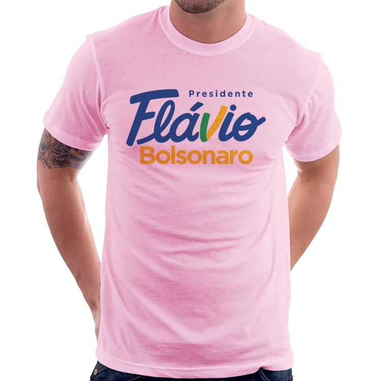 Camiseta Flávio Bolsonaro Presidente 2026 PL 22 - Rosa Bebê