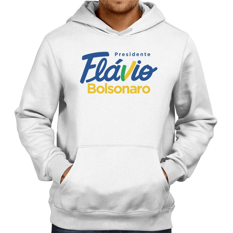 Moletom Flávio Bolsonaro Presidente 2026 PL 22 - Branco