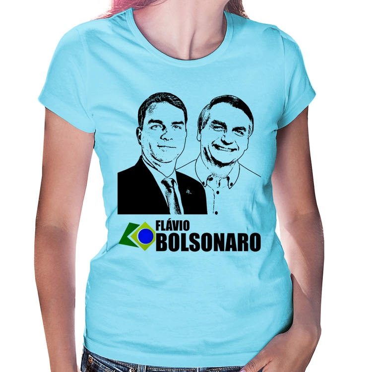 Baby Look Flávio e Jair Bolsonaro 2026 - Azul Bebê