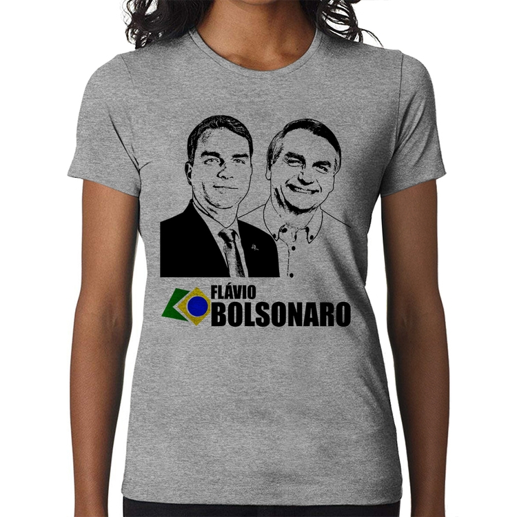 Baby Look Flávio e Jair Bolsonaro 2026 - Cinza