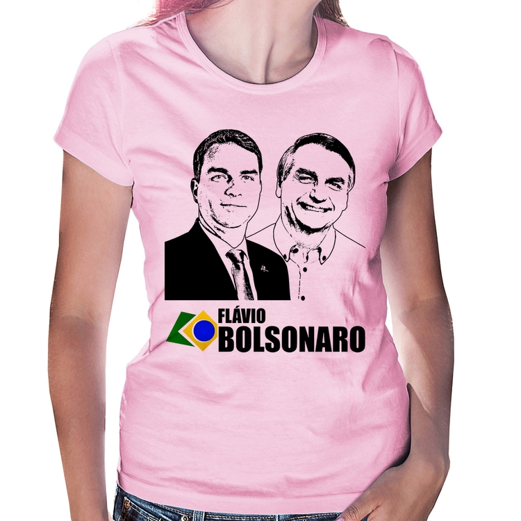 Baby Look Flávio e Jair Bolsonaro 2026 - Rosa Bebê
