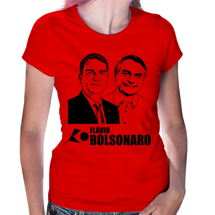 Baby Look Flávio e Jair Bolsonaro 2026 - Vermelha