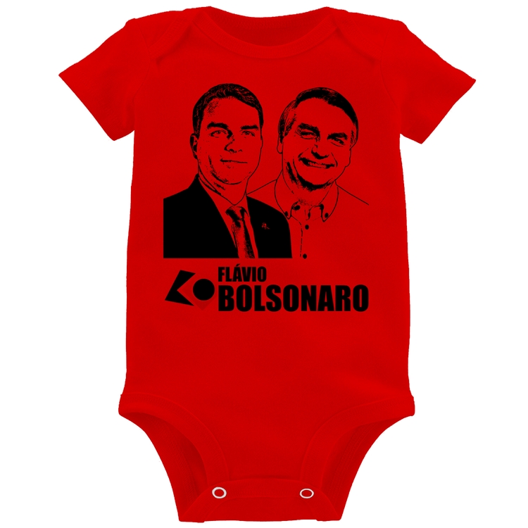 Body Bebê Flávio e Jair Bolsonaro 2026 - Vermelho