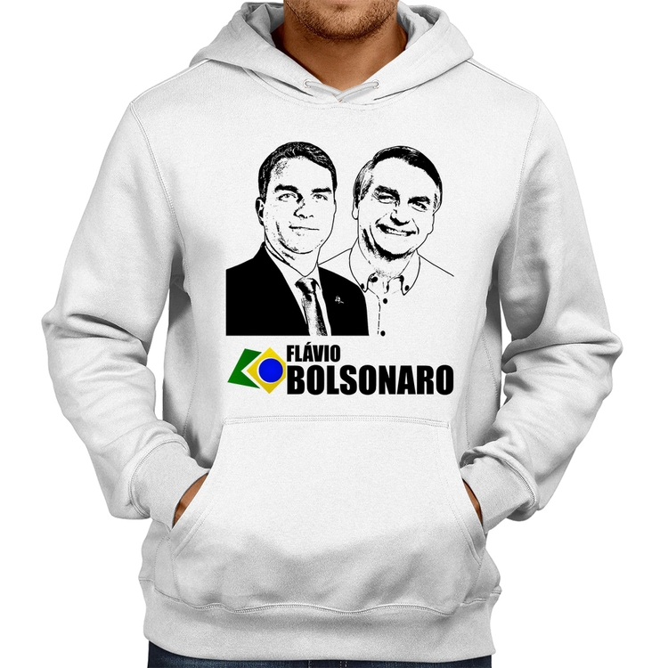 Moletom Flávio e Jair Bolsonaro 2026 - Branco