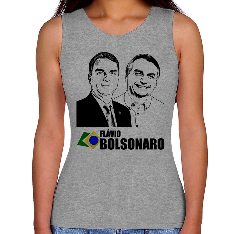 Regata Feminina Flávio e Jair Bolsonaro 2026 - Cinza