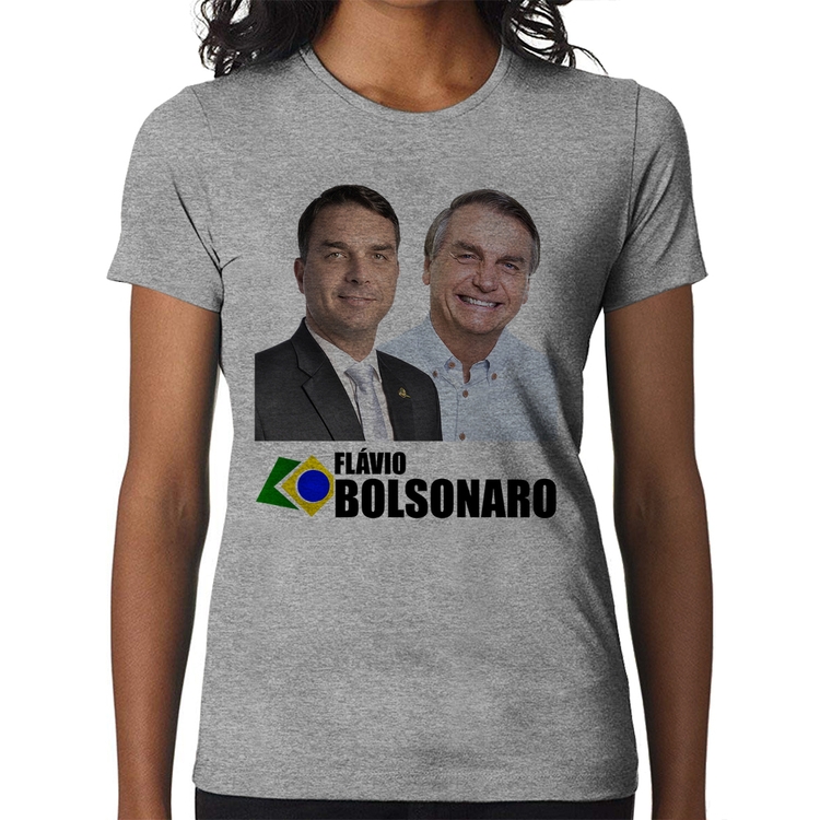 Baby Look Flávio e Jair Bolsonaro - Cinza