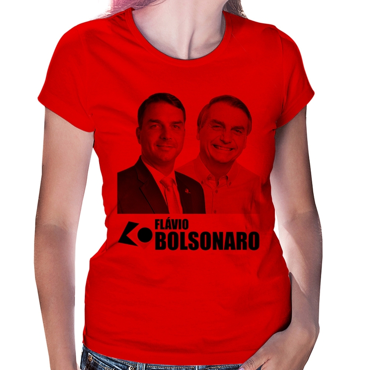 Baby Look Flávio e Jair Bolsonaro - Vermelha