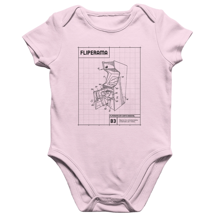 Body Bebê Algodão Fliperama - Rosa Bebê