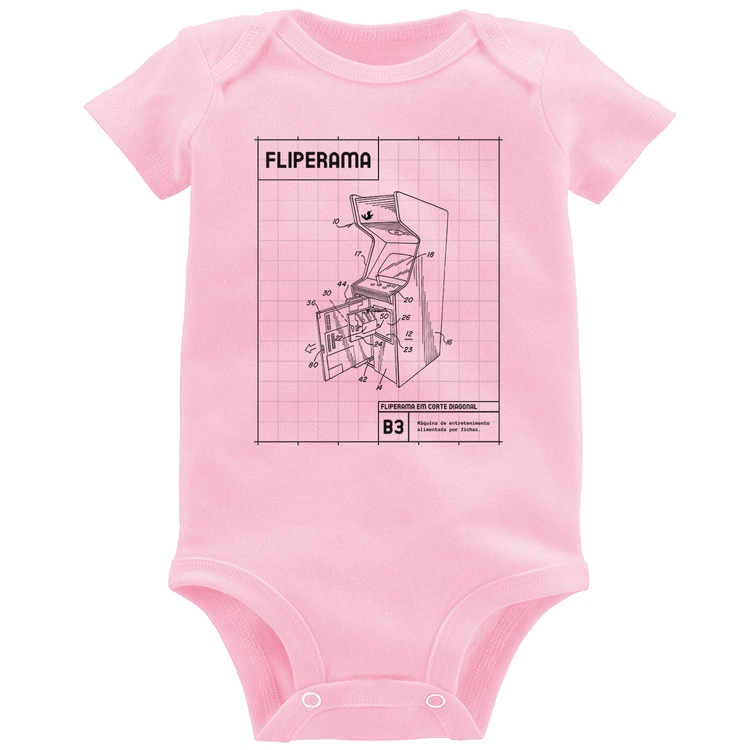 Body Bebê Fliperama - Rosa Bebê