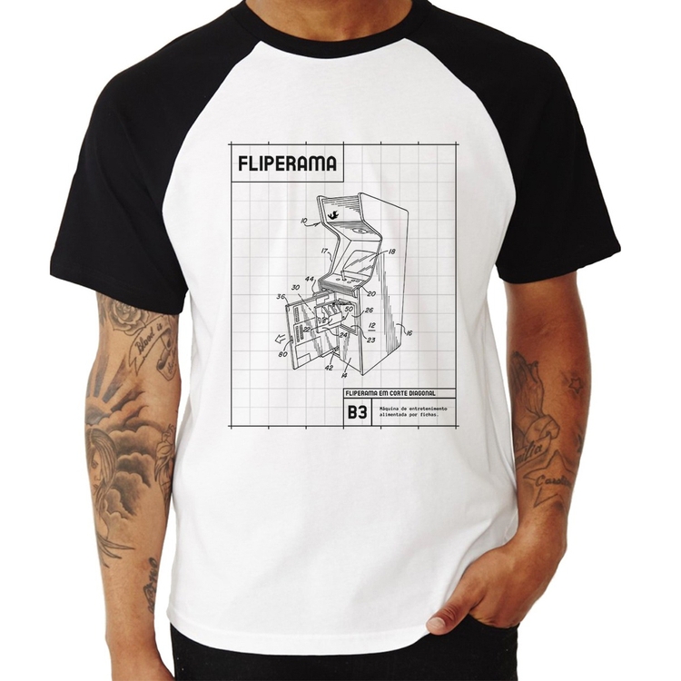 Camiseta Raglan Fliperama