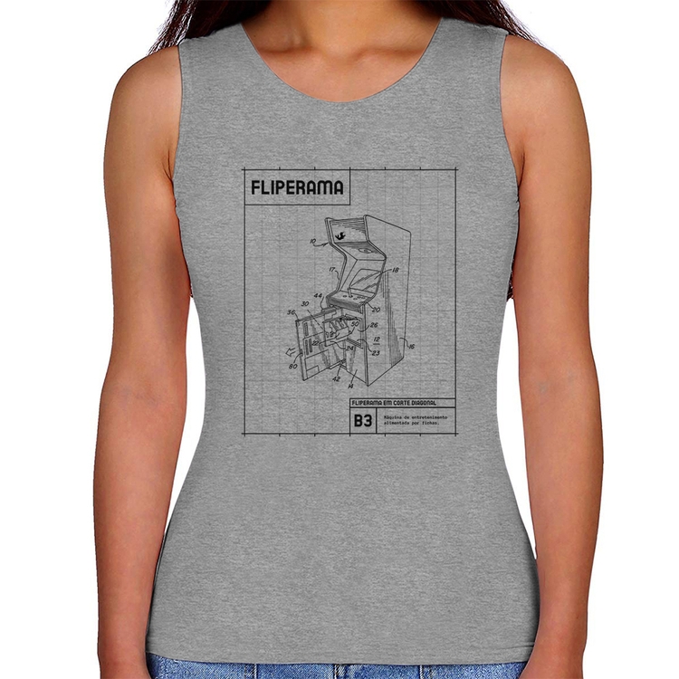 Regata Feminina Fliperama - Cinza