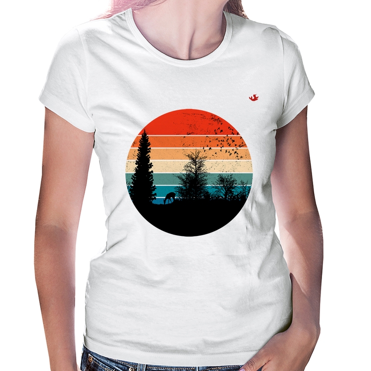 Baby Look Floresta Vintage Sunset