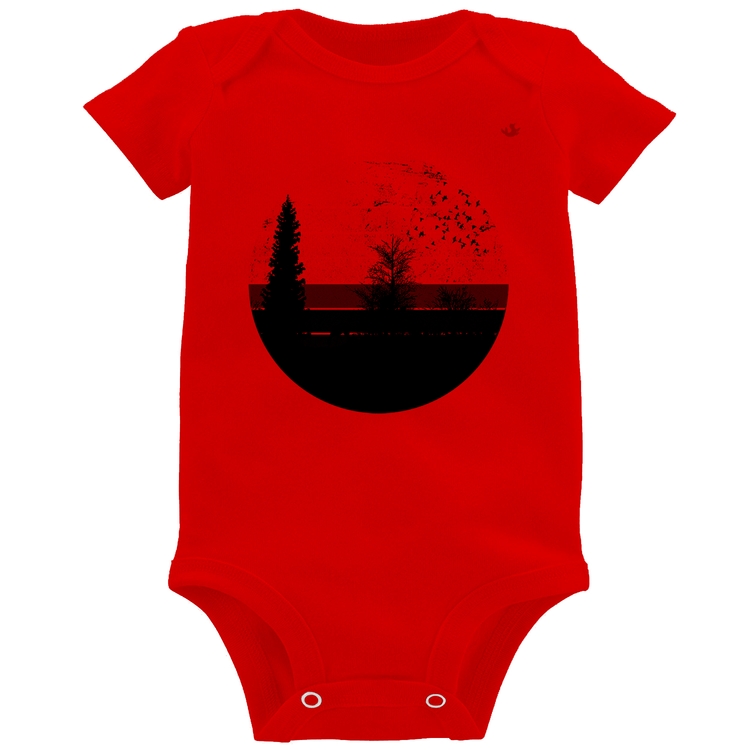 Body Bebê Floresta Vintage Sunset - Vermelho
