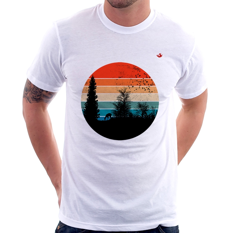Camiseta Floresta Vintage Sunset