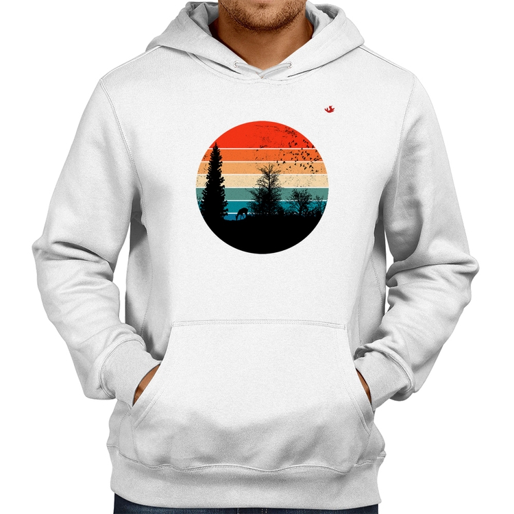 Moletom Floresta Vintage Sunset - Branco