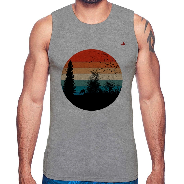 Regata Floresta Vintage Sunset - Cinza