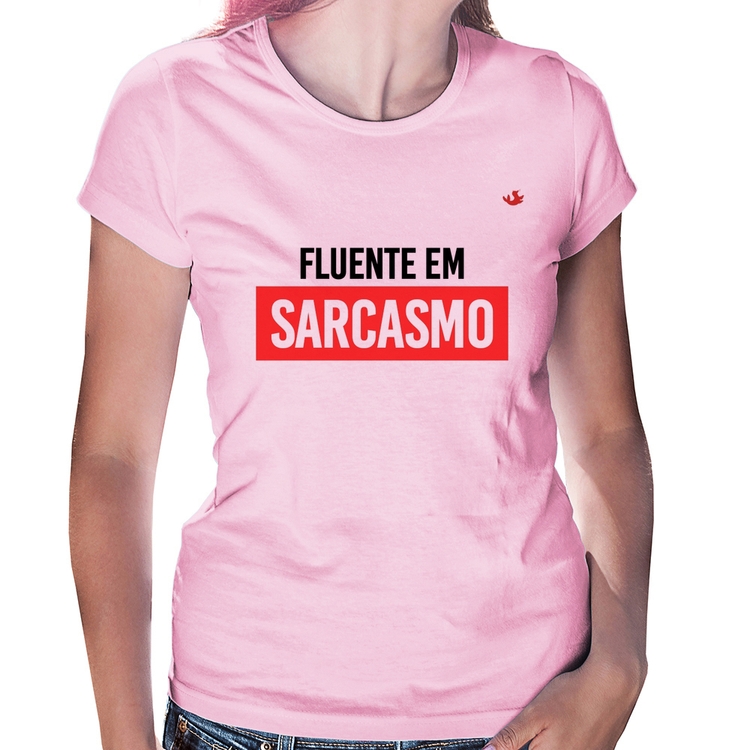 Baby Look Fluente em sarcasmo - Rosa Bebê