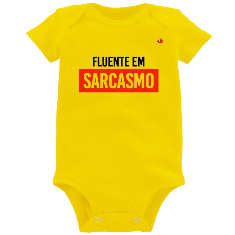Body Bebê Fluente em sarcasmo - Amarelo