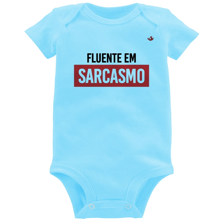 Body Bebê Fluente em sarcasmo - Azul Bebê