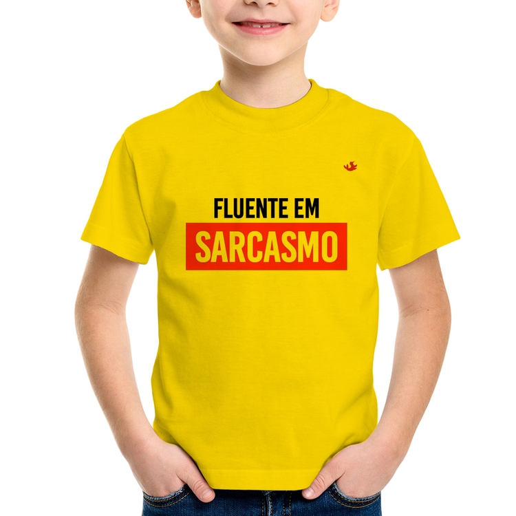Camiseta Infantil Fluente em sarcasmo - Amarela