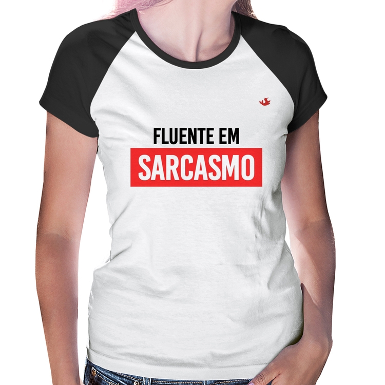Baby Look Raglan Fluente em sarcasmo