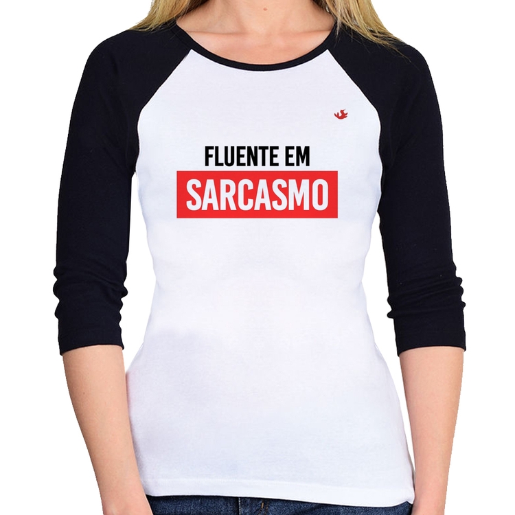 Baby Look Raglan Fluente em sarcasmo Manga 3/4