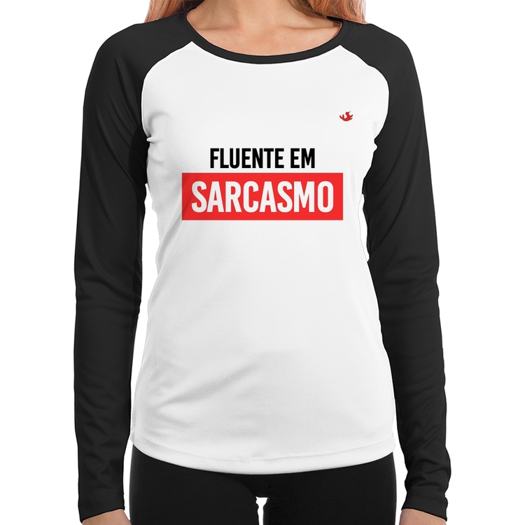 Baby Look Raglan Fluente em sarcasmo Manga Longa